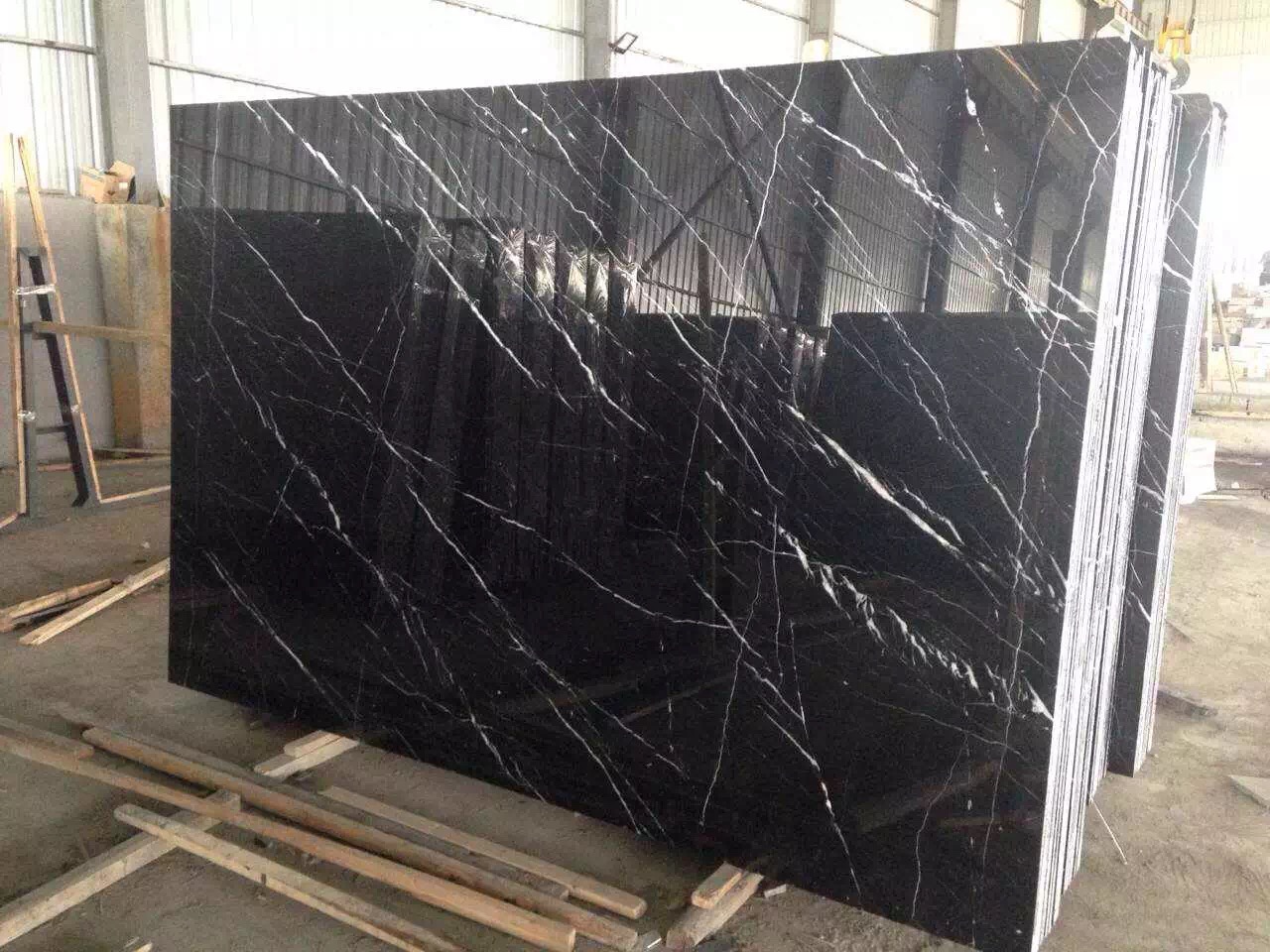 Black and white marble big slabs