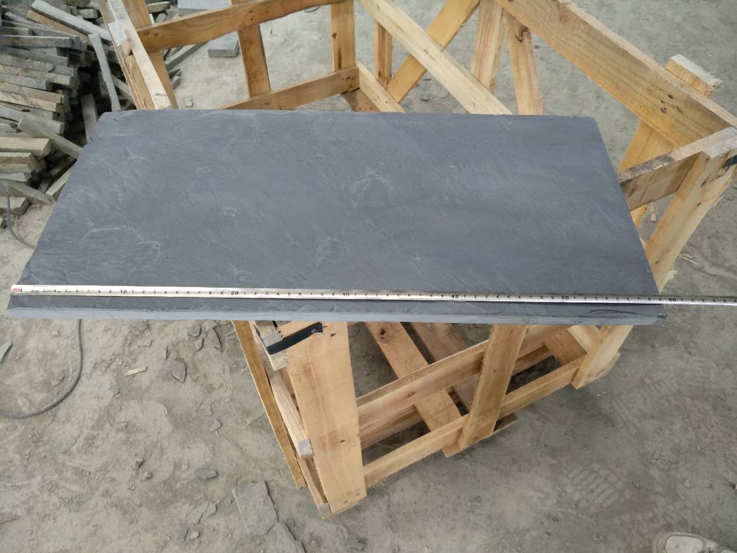 Black grey slate natural stone 