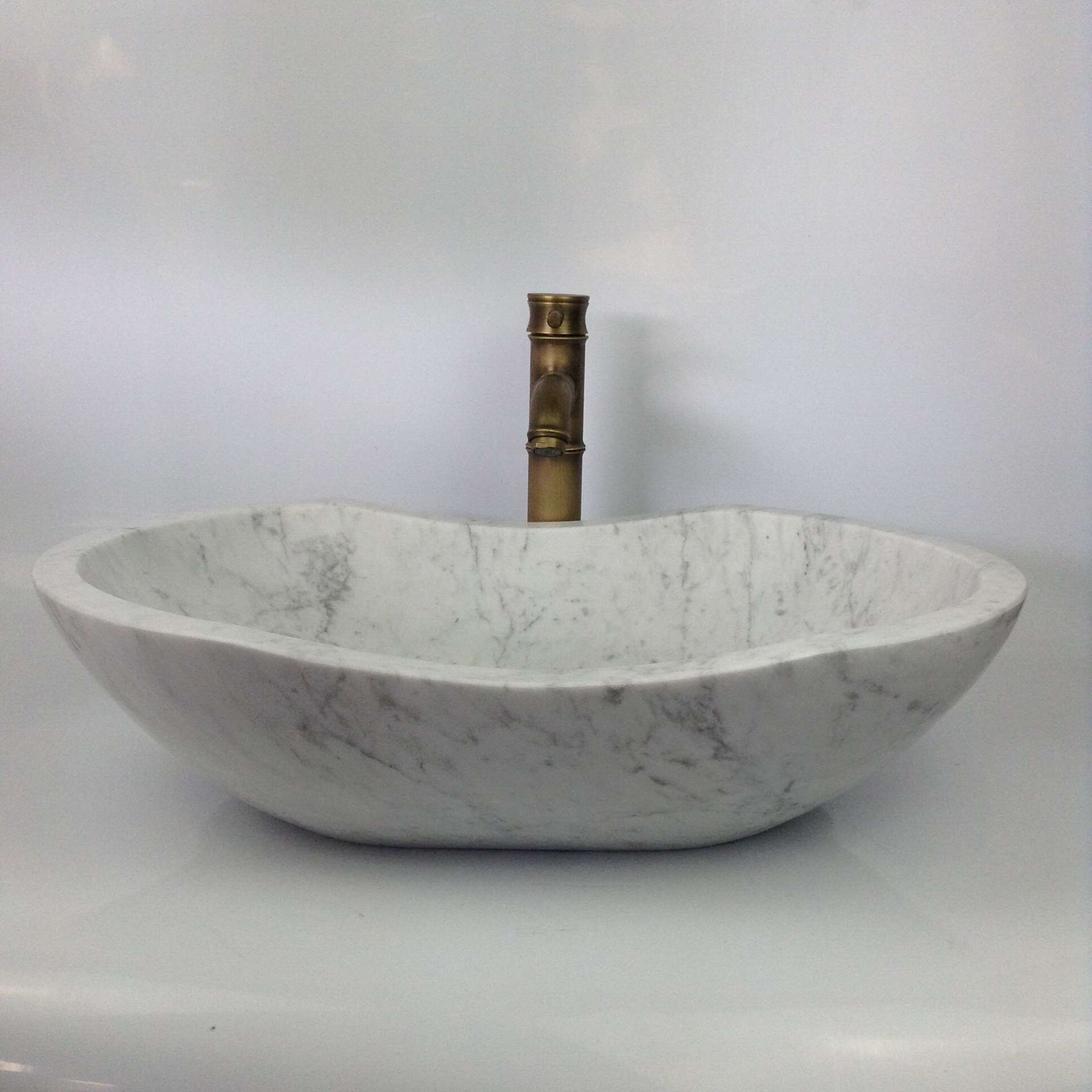 Vanity tops-Basin  white marble carrara white